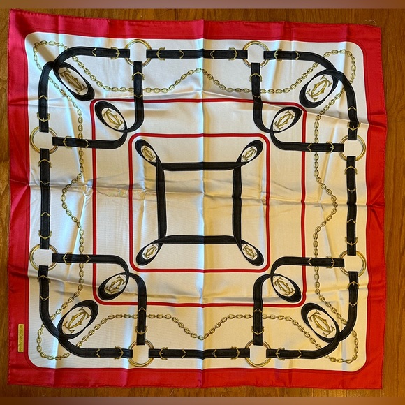 Cartier “le must de Cartier” silk scarf EUC aprox 33” square - Picture 11 of 11